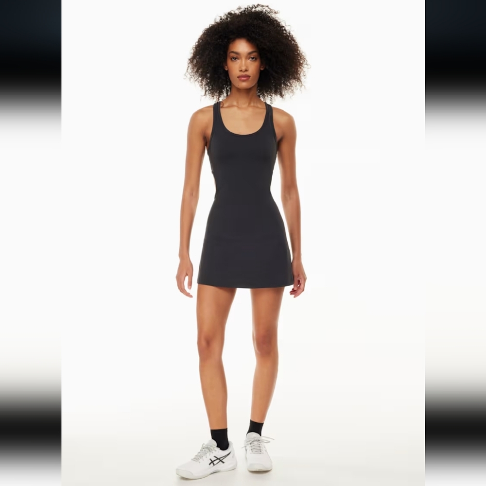 TNA Backless Surpass Tennis Dress, Black XS